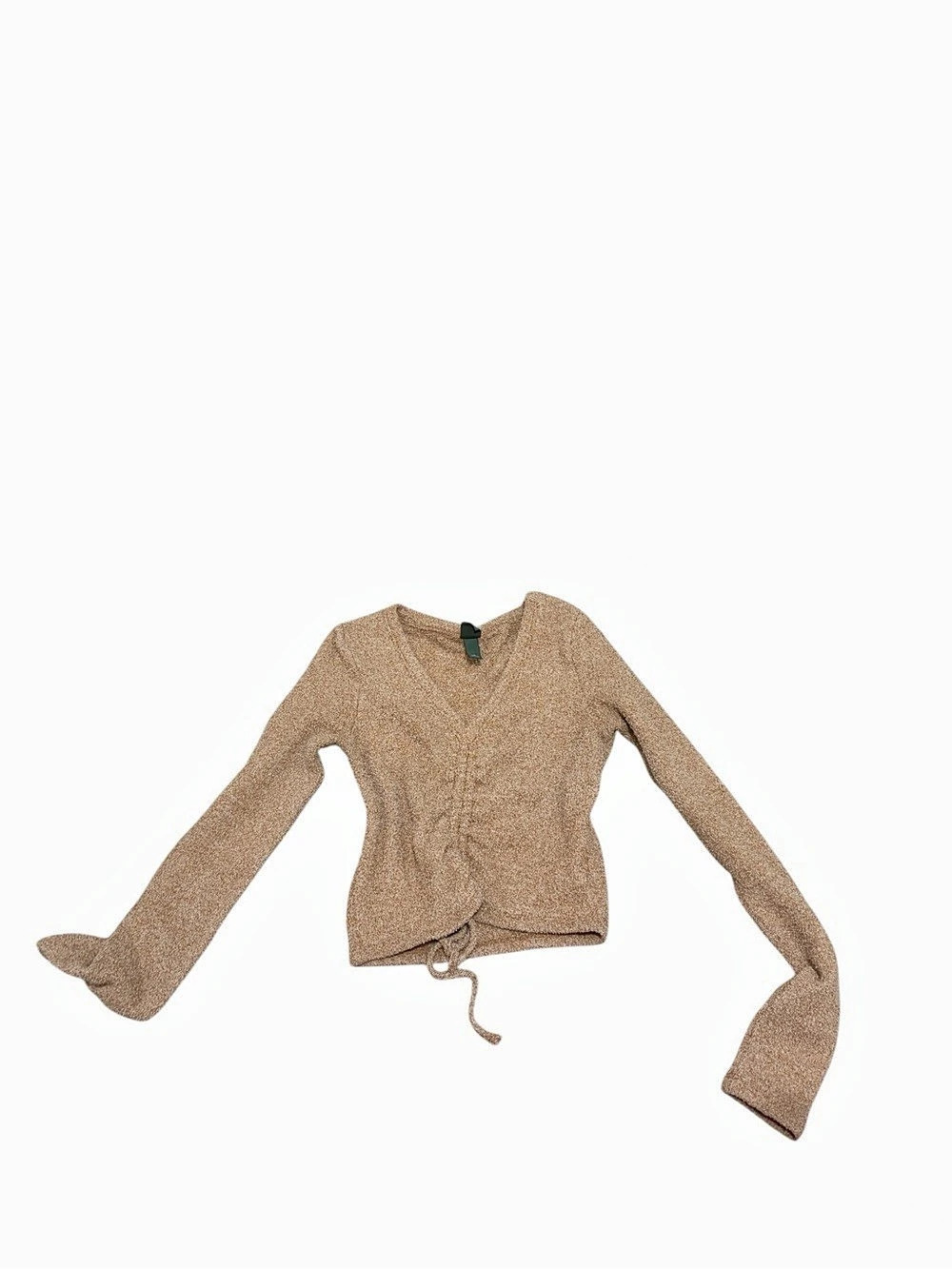 Madewell Brown V-Neck Tie-Front Sweater Like New